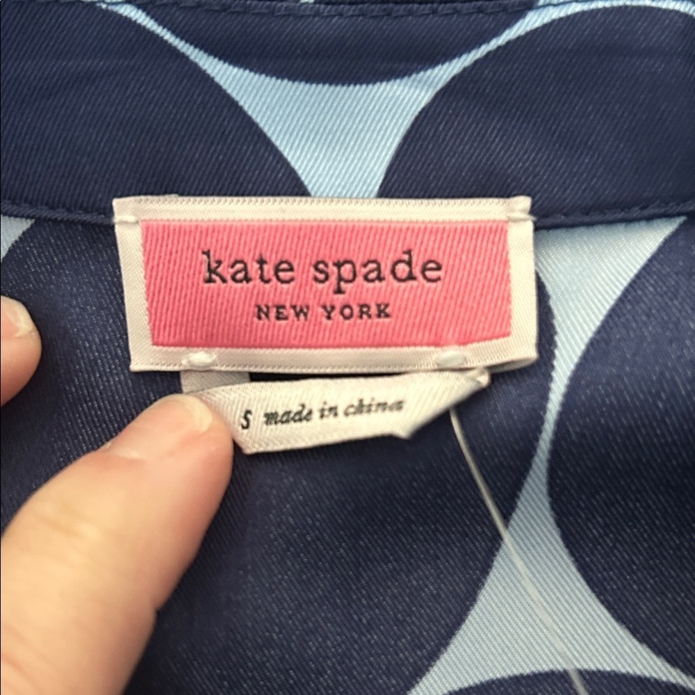 Kate Spade Navy and Light Blue Patterned Shirt - Picture 2 of 11